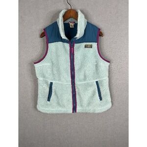 L.L. Bean Women's Large Sherpa Fleece Mountain Pile Full Zip Vest Jacket